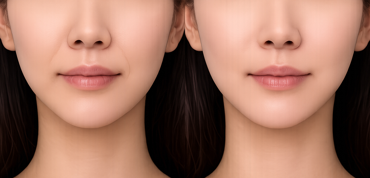 Before and after comparison